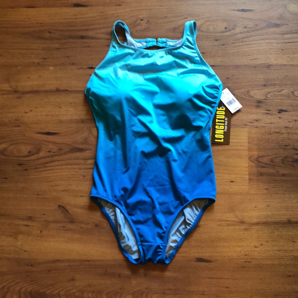 NWT Longitude high neck ombré one piece swimsuit Size 14